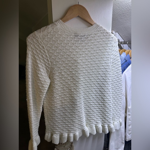 ZARA Ruffle White Cardigan - Picture 3 of 3